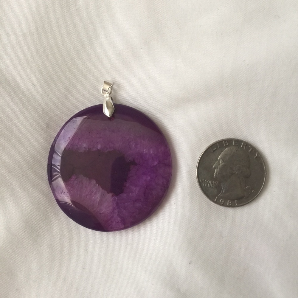 Real Hand Carved Agate Boho Pendent